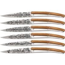 Deejo Steakmessen Olive Wood Grand Siecle - 6 Stuks